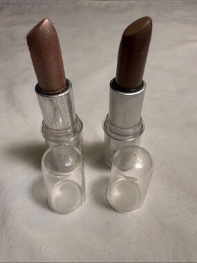 Caboodles Shimmery Rose Gold and Matte Brown Lipstick Duo